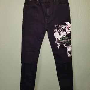 Hysteric Glamour The Cramps patched womens jeans